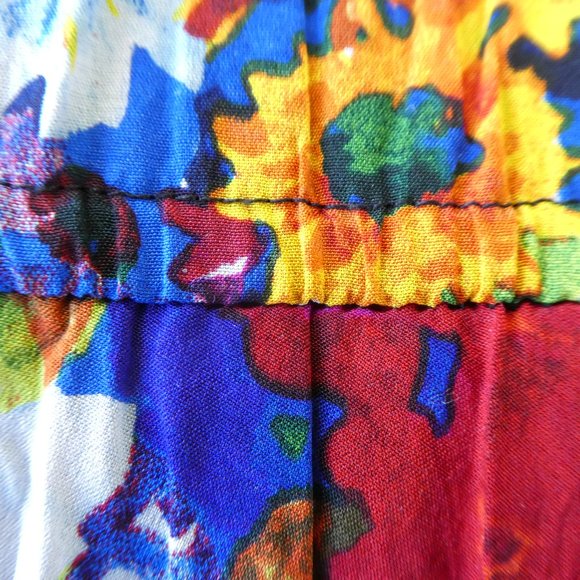 Alice & Olivia Matilda Dress Mini Vibrant Floral Bouquet Silk Boat Neck Pleated - Picture 10 of 14